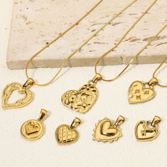 Image de Eco-friendly 304 Stainless Steel Valentine's Day Charm Pendant Gold Plated Heart