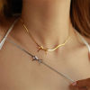 Image de 1 Pièce Collier Ras de Cou Chaîne Maille Serpent en 304 Acier Inoxydable Nœuds Papillons 33cm Long