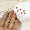 Picture of Eco-friendly 304 Stainless Steel Birthstone Charms Gold Plated Round Multicolor Rhinestone