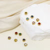 Picture of Eco-friendly 304 Stainless Steel Birthstone Charms Gold Plated Round Multicolor Rhinestone