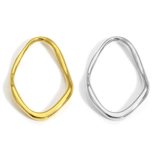 Immagine di 1 Pz Placcatura Sottovuoto 304 Acciaio Inossidabile Pendenti Charms Connettori Ovale 4.6cm x 3cm