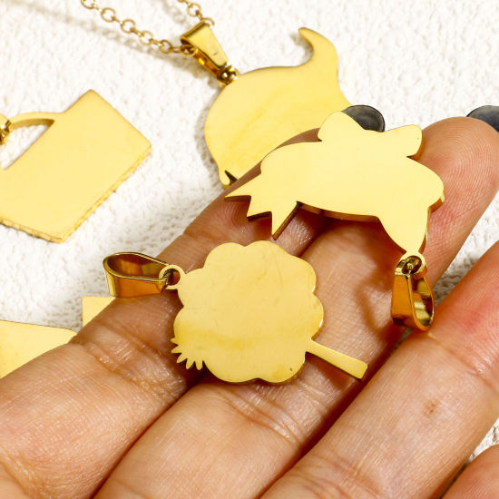 Изображение 2 PCs Eco-friendly 304 Stainless Steel Blank Stamping Tags Charm Pendant 18K Gold Color Mirror Polishing