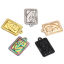 Picture of Vacuum Plating 304 Stainless Steel Valentine's Day Charms Rectangle Rose Flower 22mm x 14mm