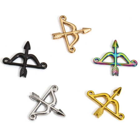 Image de 1 Pièce Connecteurs Pendentifs Breloques en 304 Acier Inoxydable Placage sous Vide Flèche en Métal 23mm x 21mm