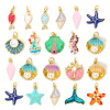 Image de 1 Pièce Breloques Bijoux d'Océan en Laiton Respectueux de la Nature Plaqué Or Véritable 18K Multicolore Émail