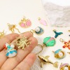 Image de 1 Pièce Breloques Bijoux d'Océan en Laiton Respectueux de la Nature Plaqué Or Véritable 18K Multicolore Émail