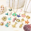 Image de 1 Pièce Breloques Bijoux d'Océan en Laiton Respectueux de la Nature Plaqué Or Véritable 18K Multicolore Émail