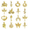 Bild von 2 Stück Messing Charms Echtgold plattiert Tier Sonne Micro Pave Klar Kubischer Zirkon