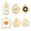 Picture of Eco-friendly Vacuum Plating 304 Stainless Steel Stylish Charms Gold Plated Multicolor Oval Rhombus Enamel