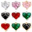 Picture of Eco-friendly Brass & Glass Valentine's Day Charms Real Gold Plated Heart 11mm x 10mm