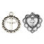 Picture of Zinc Based Alloy Religious Charms Antique Silver Color Cross Filigree Hollow