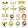 Bild von 1 Stück Umweltfreundlich 304 Edelstahl Pastoraler Stil Charms Biene Vergoldet Bunt Sonnenblume Emaille Transparent Strass