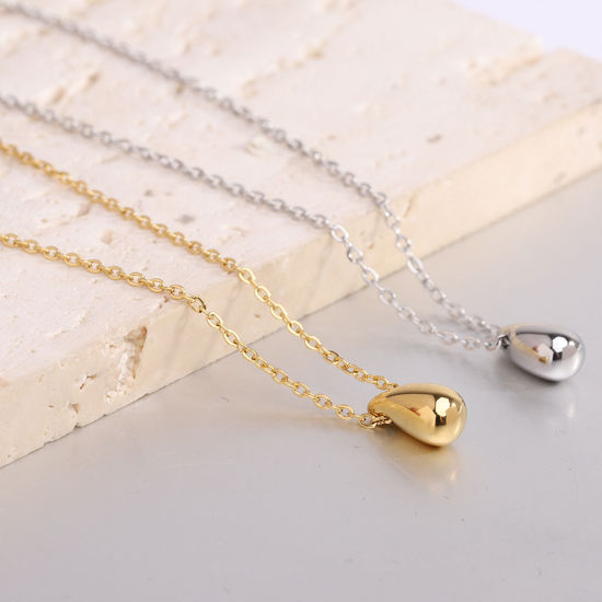 Picture of Eco-friendly Stylish Ins Style Multicolor 304 Stainless Steel Rolo Chain Drop Pendant Necklace For Women Party