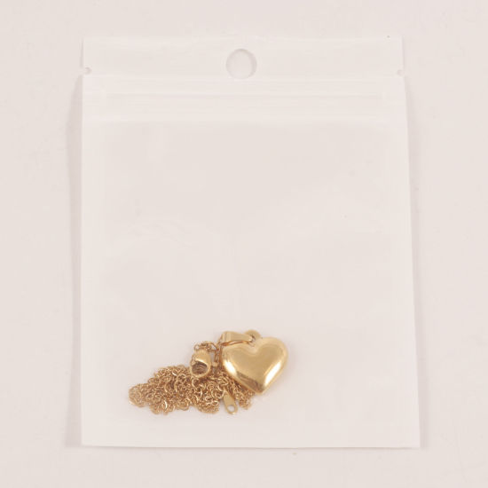 Immagine di 1 Pz Placcatura Sottovuoto Ecologica Semplice & Casual Elegante Placcato Oro 18K 304 Acciaio Inossidabile Rollo Catena Rettangolo Messaggio " GOOD LUCK " Collana con Ciondolo Per Donne