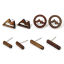 Picture of Natural Wood Ear Post Stud Earrings Findings Mountain Brown With Loop