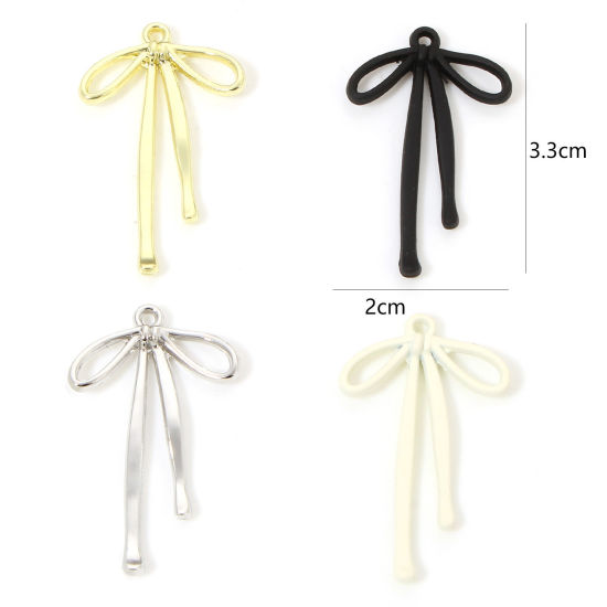 Imagen de 10 Unidades Zamak Ropa Colgantes Multicolor Bowknot Hueco 3.3cm x 2cm