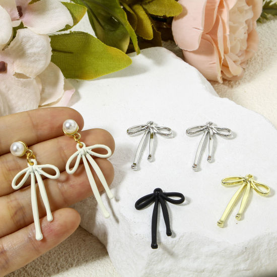 Imagen de 10 Unidades Zamak Ropa Colgantes Multicolor Bowknot Hueco 3.3cm x 2cm