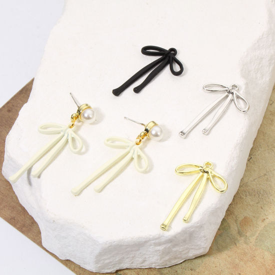 Imagen de 10 Unidades Zamak Ropa Colgantes Multicolor Bowknot Hueco 3.3cm x 2cm