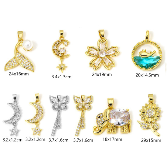 Picture of Brass Charms Multicolor Butterfly Animal Moon