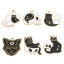 Imagen de 10 Unidades Zamak Halloween Colgantes Chapado en Oro Negro & Blanco Cráneo Gato Esmalte