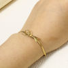 Imagen de 1 Unidad Enchapado al Vacío 304 Acero Inoxidable Cadena de Serpiente Plana Pulseras Nudo Mariposa Con Broche de Langosta y Extensor Cadena 16cm longitud