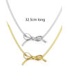 Imagen de 1 Unidad 304 Acero Inoxidable Cadena de Serpiente Plana Collares Nudo Mariposa Con Broche de Langosta y Extensor Cadena 32.5cm longitud