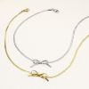 Imagen de 1 Unidad 304 Acero Inoxidable Cadena de Serpiente Plana Collares Nudo Mariposa Con Broche de Langosta y Extensor Cadena 32.5cm longitud