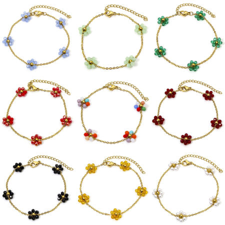 Vacuum Plating 304 Stainless Steel Handmade Link Chain Bracelets 18K Gold Plated With Lobster Claw Clasp And Extender Chain 17cm(6 6/8") long