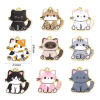 Imagen de 10 Unidades Zamak Colgantes Charms Chapado en Oro Multicolor Gato Esmalte 24mm x 23mm