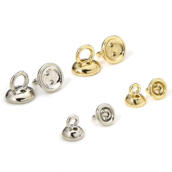 Immagine di 5 Pz Ecologico Ottone Corda di Collana Tappi Terminali a Punta di Perline con Foro per Infilare Collana Bracciale Realizzazione di Gioielli Tondo Vero Oro Placcato