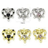 Изображение 5 ШТ Цинковый Сплав День святого Валентина Коннекторы Люстра фурнитуры Сердце Разноцветный Бант С узором ажурная резьба Прозрачный Стразы 18мм x 16мм