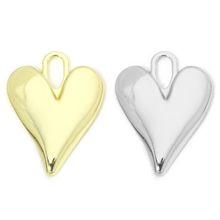 5 ШТ Цинковый Сплав День святого Валентина Подвески Разноцветный Сердце Гладкая поверхность 3.4см x 2.5см
