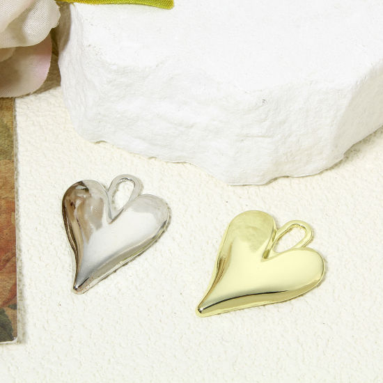 Immagine di 5 Pz Lega di Zinco San Valentino Ciondoli Pendenti Multicolore Cuore Liscio 3.4cm x 2.5cm