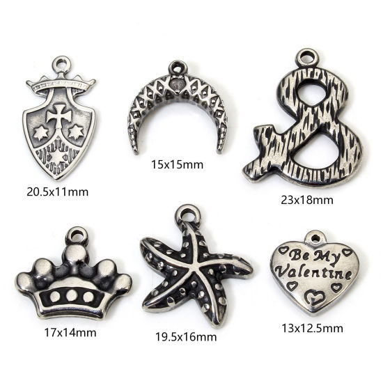 Picture of Eco-friendly 304 Stainless Steel Retro Charms Gunmetal Crown