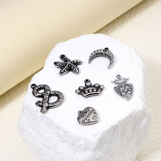 Picture of Eco-friendly 304 Stainless Steel Retro Charms Gunmetal Crown