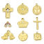 Bild von 1 Stück Umweltfreundliche Vakuumbeschichtung 304 Edelstahl Religiös Charms Kreuz Vergoldet Flügel