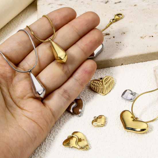 Immagine di 1 Pz Placcatura Sottovuoto Ecologica 304 Acciaio Inossidabile Elegante Ciondoli Cuore Multicolore