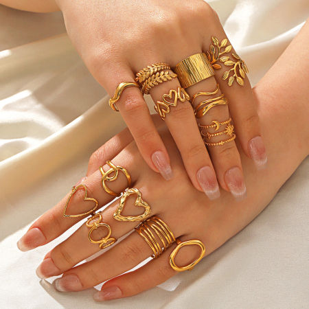 Eco-friendly Stylish Simple 18K Gold Plated 304 Stainless Steel Open Geometric Heart Rings For Women Party