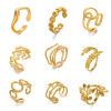 Picture of Eco-friendly Stylish Simple 18K Gold Plated 304 Stainless Steel Open Geometric Heart Rings For Women Party