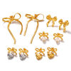 Picture of Eco-friendly Vacuum Plating Stylish Ins Style 18K Gold Plated 304 Stainless Steel Bowknot Heart Earrings For Women Party