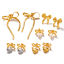Image de 1 Paire Placage Sous Vide Écologique À la Mode Boucles d'Oreilles Style Ins en 304 Acier Inoxydable Nœuds Papillon Cœur Plaqué Or 18K Fête Pour Femmes