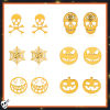 Picture of Eco-friendly Ins Style Halloween 18K Gold Plated 304 Stainless Steel Skeleton Skull Ghost Face Hollow Ear Post Stud Earrings Unisex Halloween