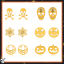 Image de 1 Paire Respectueux de la Nature Style Ins Boucles d'Oreilles Puces Halloween en 304 Acier Inoxydable Crâne Visage de Fantôme Plaqué Or 18K Creux Halloween Unisexe