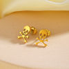 Picture of Eco-friendly Ins Style Halloween 18K Gold Plated 304 Stainless Steel Skeleton Skull Ghost Face Hollow Ear Post Stud Earrings Unisex Halloween