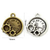 Picture of Zinc Based Alloy Steampunk Charms Multicolor Clock Gear 16mm x 14mm
