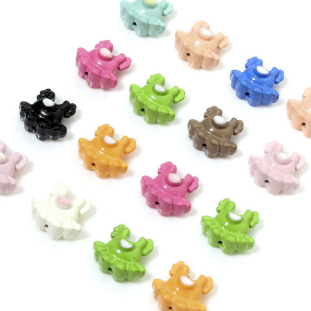 10 Stück Zinklegierung Kleidung Zwischenperlen Spacer Perlen für die DIY-Schmuckherstellung Bunt Kleid Emaille ca. 12mm x 11mm, Loch:ca. 1mm