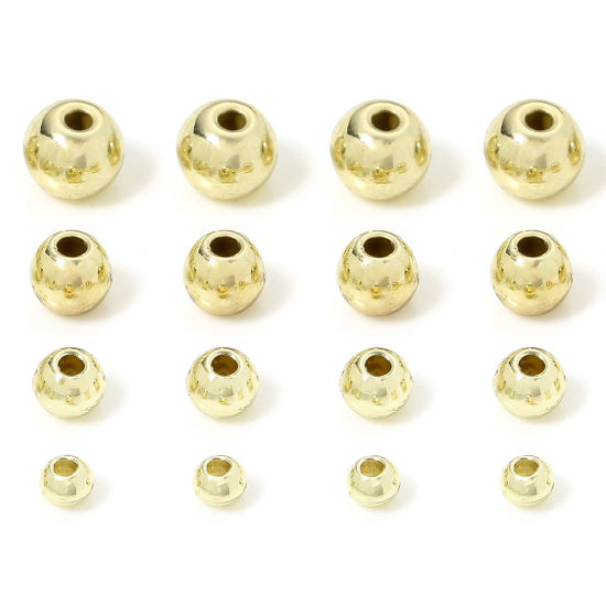 Picture of Zinc Based Alloy Spacer Beads For DIY Jewelry Making Gold Plated Round