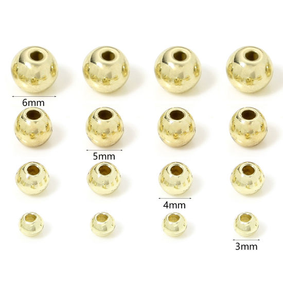 Picture of Zinc Based Alloy Spacer Beads For DIY Jewelry Making Gold Plated Round