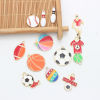 Picture of Zinc Based Alloy Sport Charms Gold Plated Multicolor Football Enamel