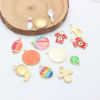 Picture of Zinc Based Alloy Sport Charms Gold Plated Multicolor Football Enamel